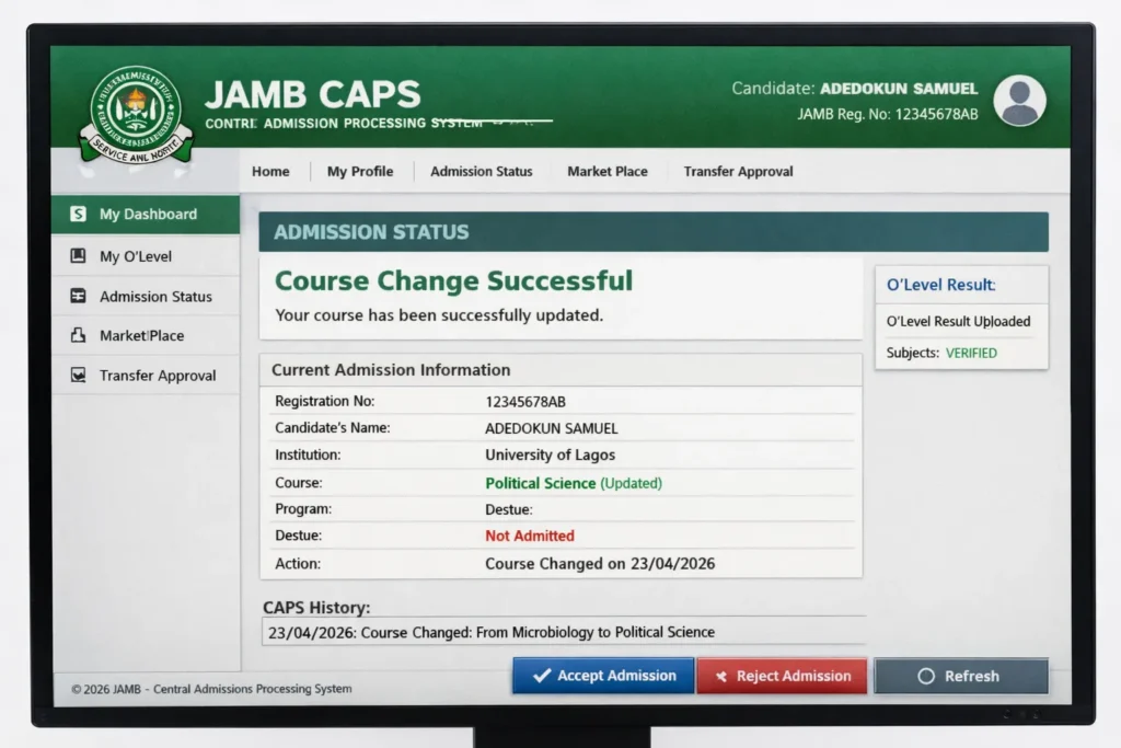 How to Do JAMB Change of Course or Institution (2026 Guide)