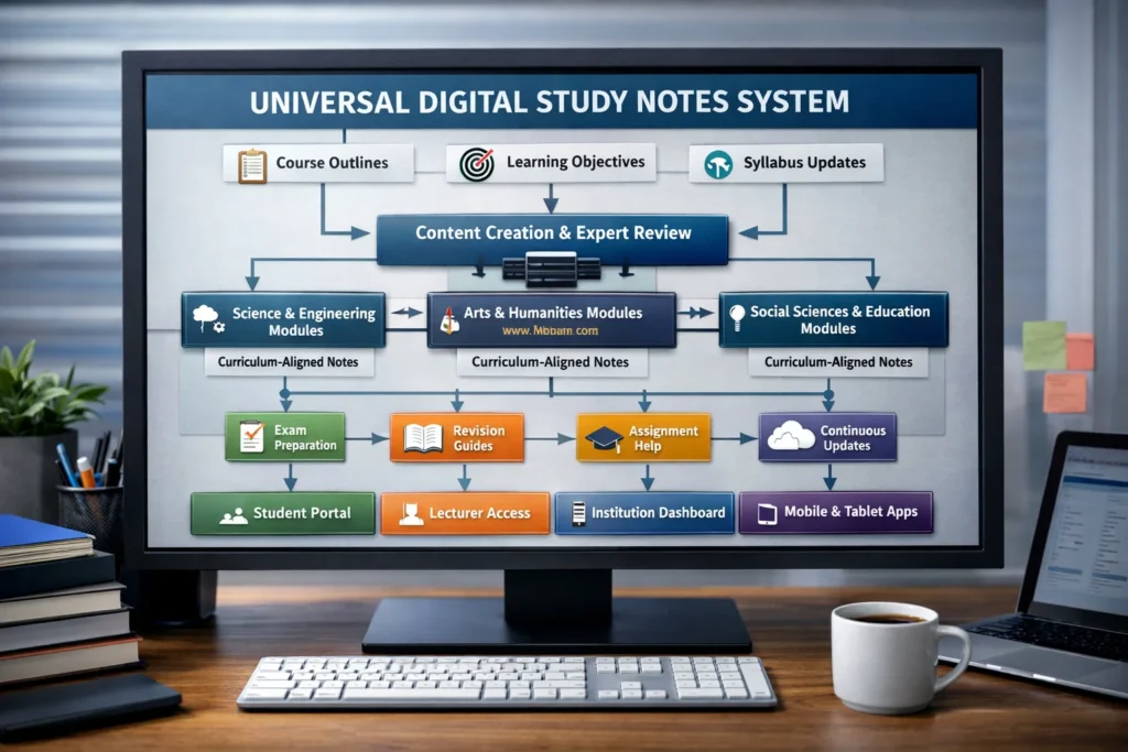 The Universal Digital Study Notes System: One Academic Platform for Every University Departments