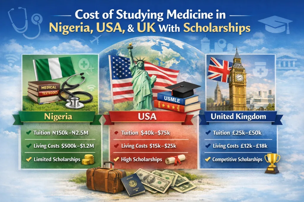 Cost of Studying Medicine in Nigeria, USA, and UK With Scholarships
