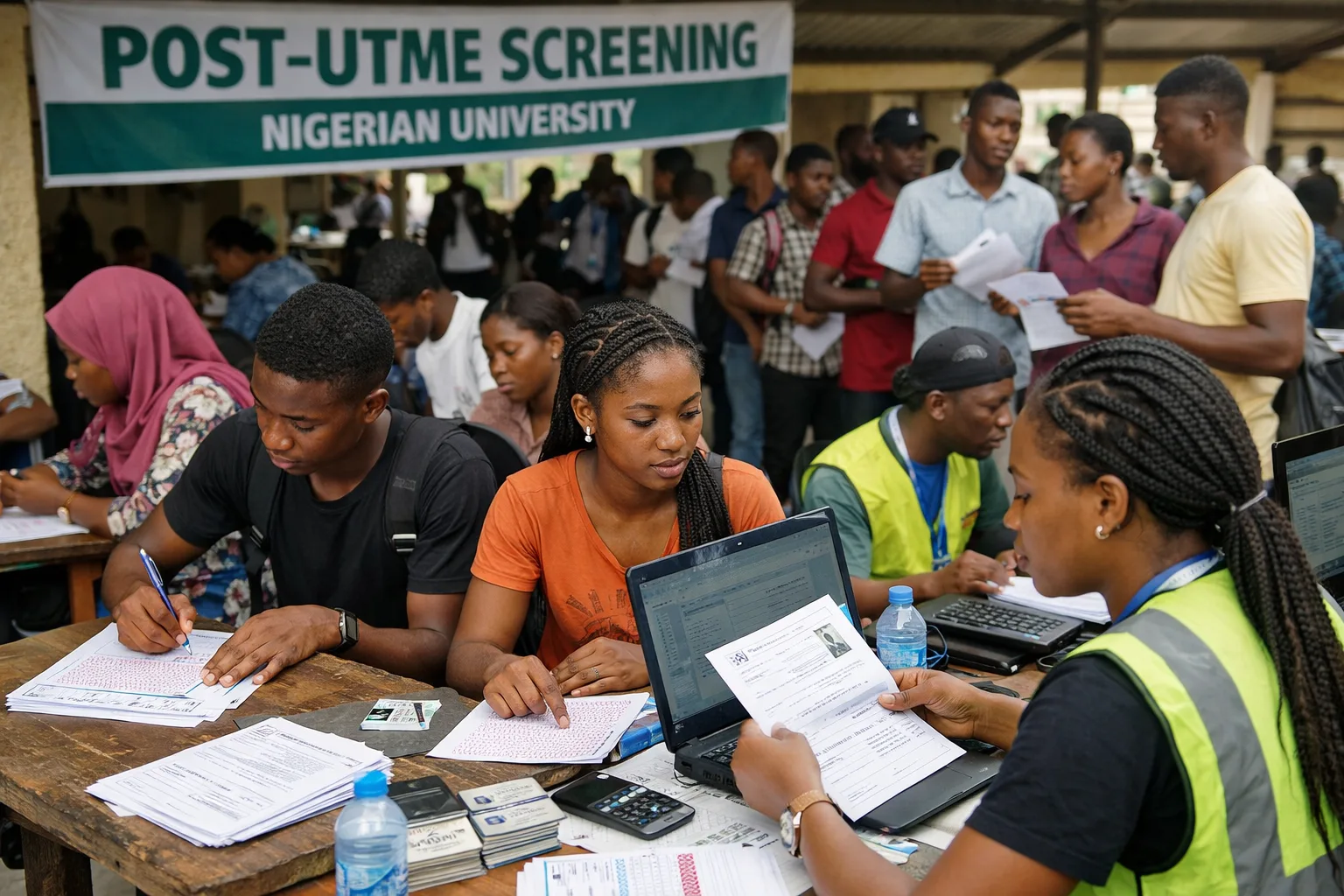 Students Nigerian university Post-UTME screening
