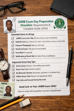 JAMB Exam Day Preparation Checklist