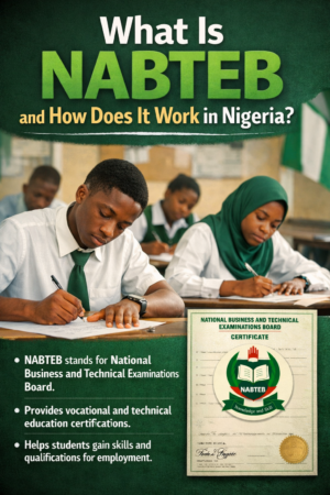 Nigerian secondary school students writing an exam with NABTEB and How It Work in Nigeria