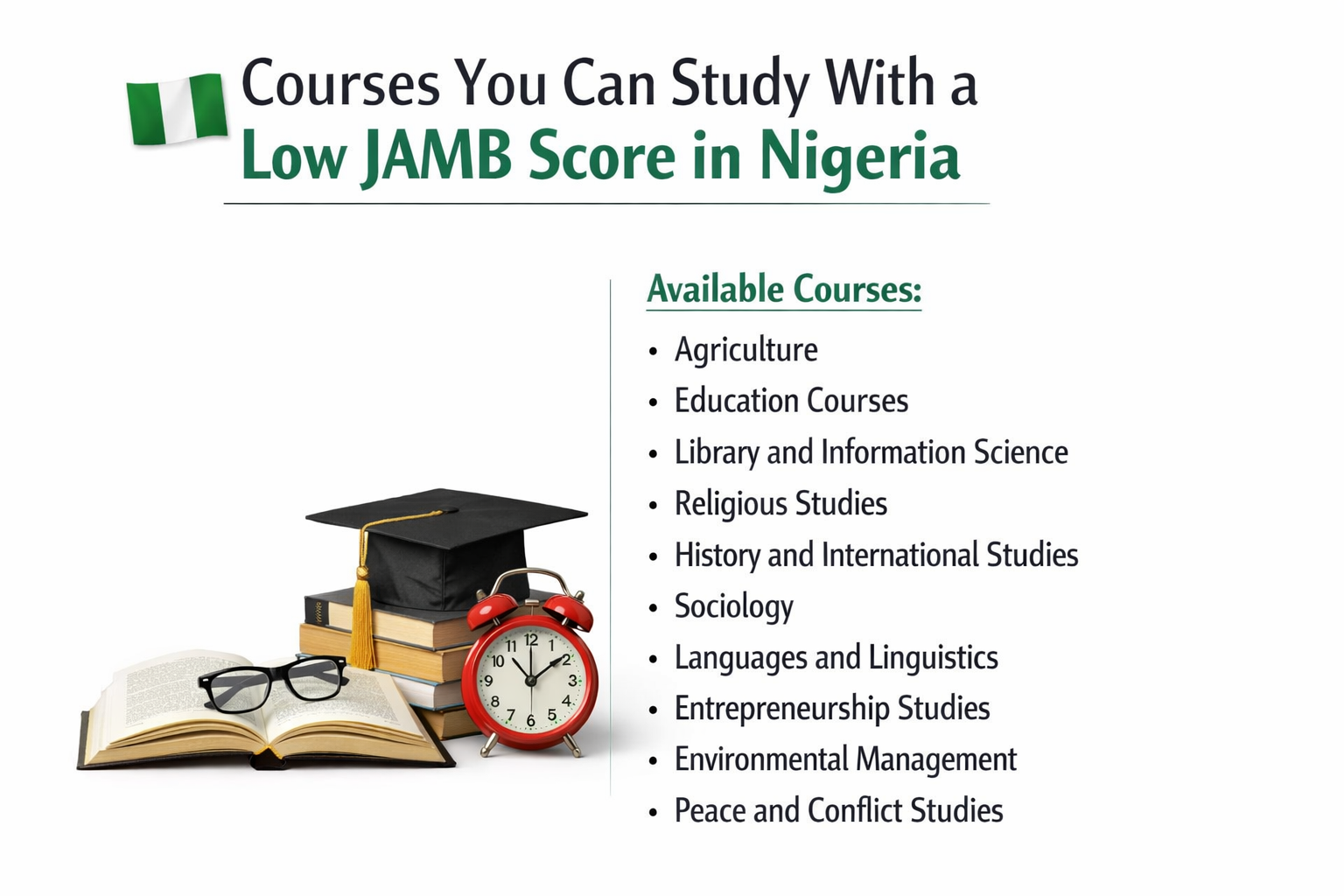 Courses available with a low JAMB score in Nigeria