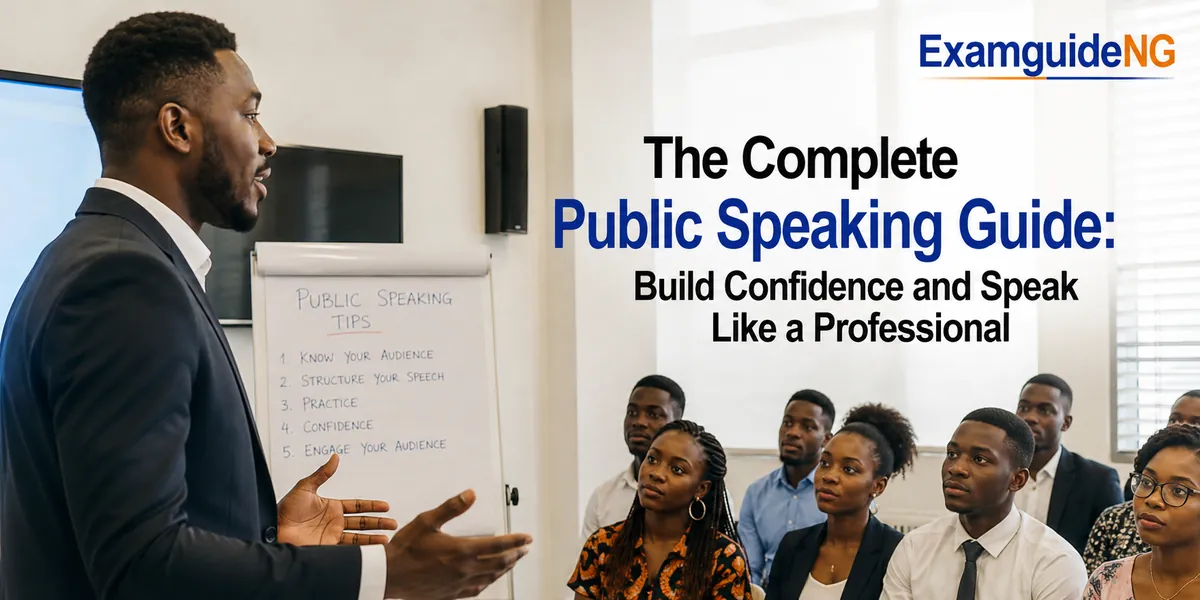 The Complete Public Speaking Guide: Nigerian professional speaking confidently during office presentation